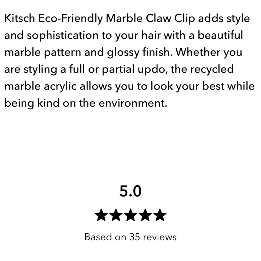 2/$20 ✨NWT Kitsch Blush Pink Marble Claw Clip Eco-Friendly